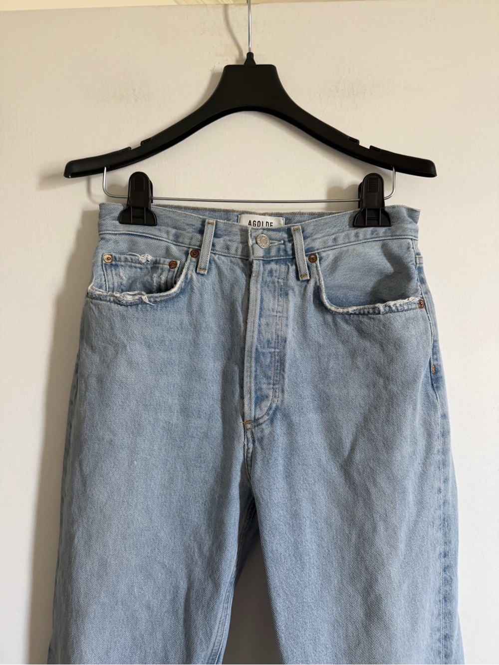 AGOLDE 90’s Pinch Waist Jeans in Focus Lightwash Straight Leg Jean size 26 EUC - Picture 7 of 12